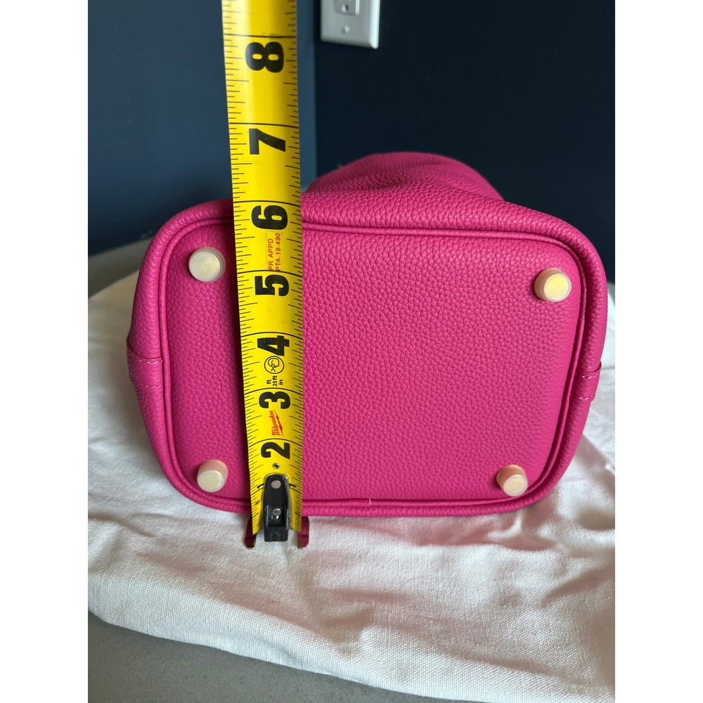 Genuine Leather Hot Pink Bucket Bag Luxury Style Tote Handbag Boho Chic NEW - Picture 12 of 12